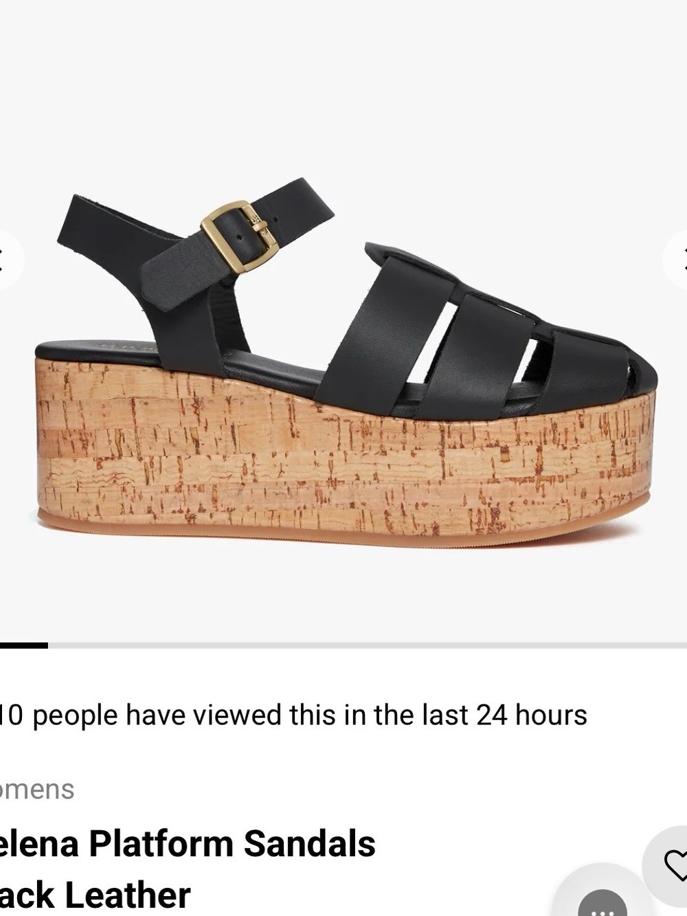 G.H. Bass Black Cork Platform Wedge Fisherman Sandals - Picture 2 of 4